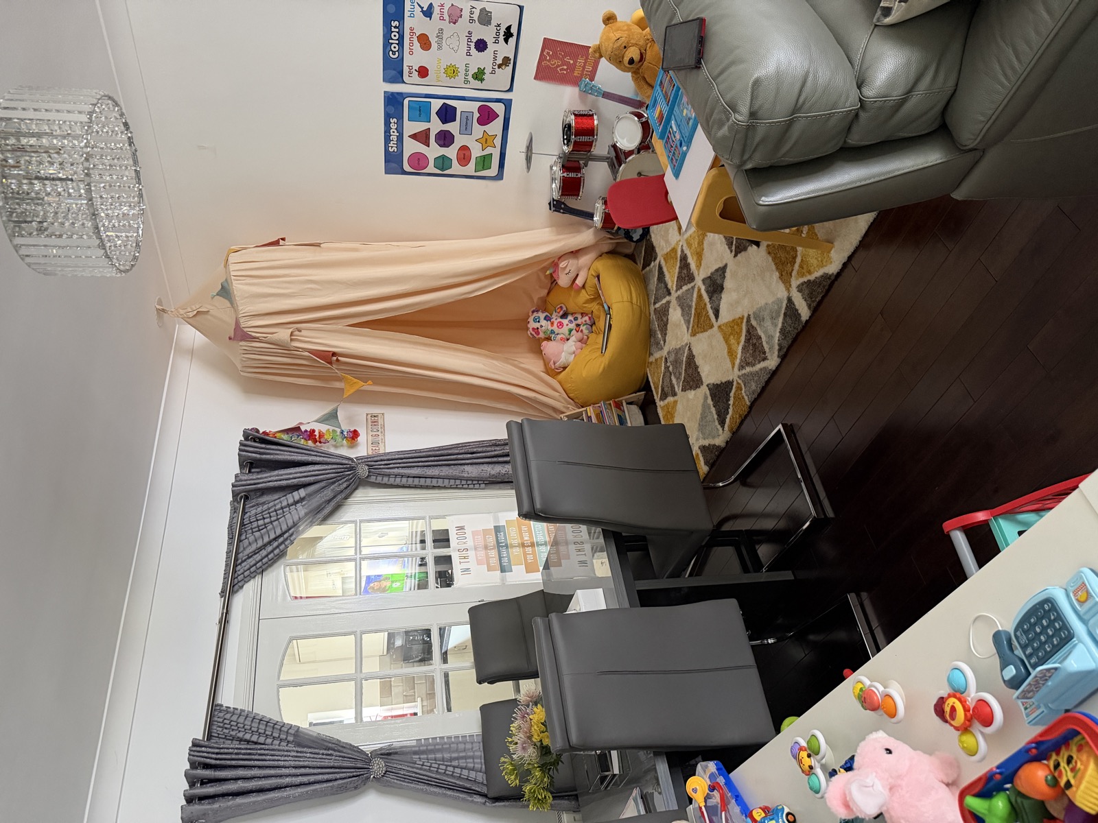 Nursery room with play resources